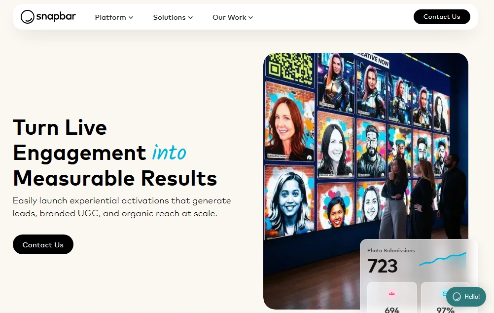 3. Snapbar: Best for Managed Enterprise AI Photo Activations