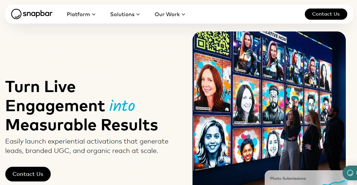 2. Snapbar - Best for Enterprise Brand Activations at Scale
