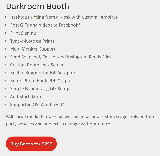 Darkroom Booth Pricing