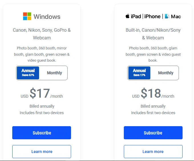 LumaBooth Pricing