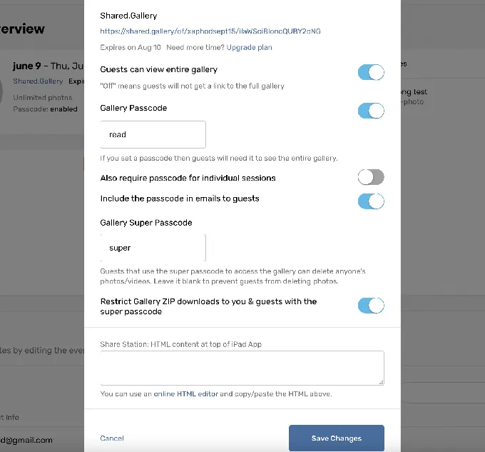 Sharing & Galleries: Instant delivery across email, SMS, AirDrop, and QR code with long-lasting online galleri