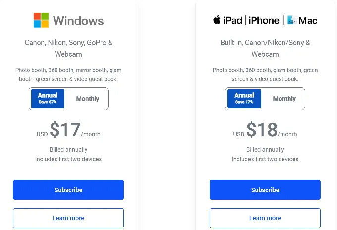 LumaBooth Pricing