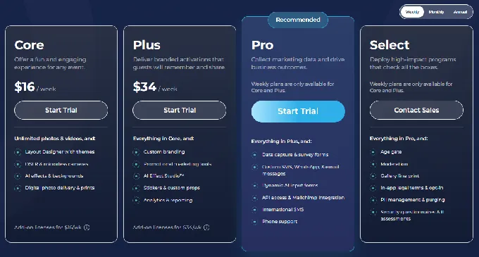 The pricing models serve different business sizes