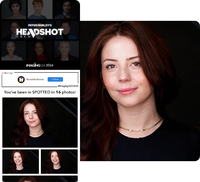 Smart Spotting: Automated facial recognition routes each attendee's photos to a private gallery.