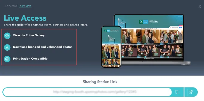 Branded Galleries & Photo Delivery: Custom-branded galleries with four delivery channels and operator-controll