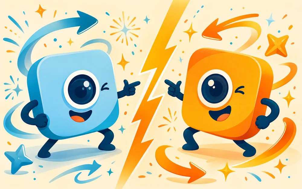 Two photo booth apps facing off with GIF sparkles