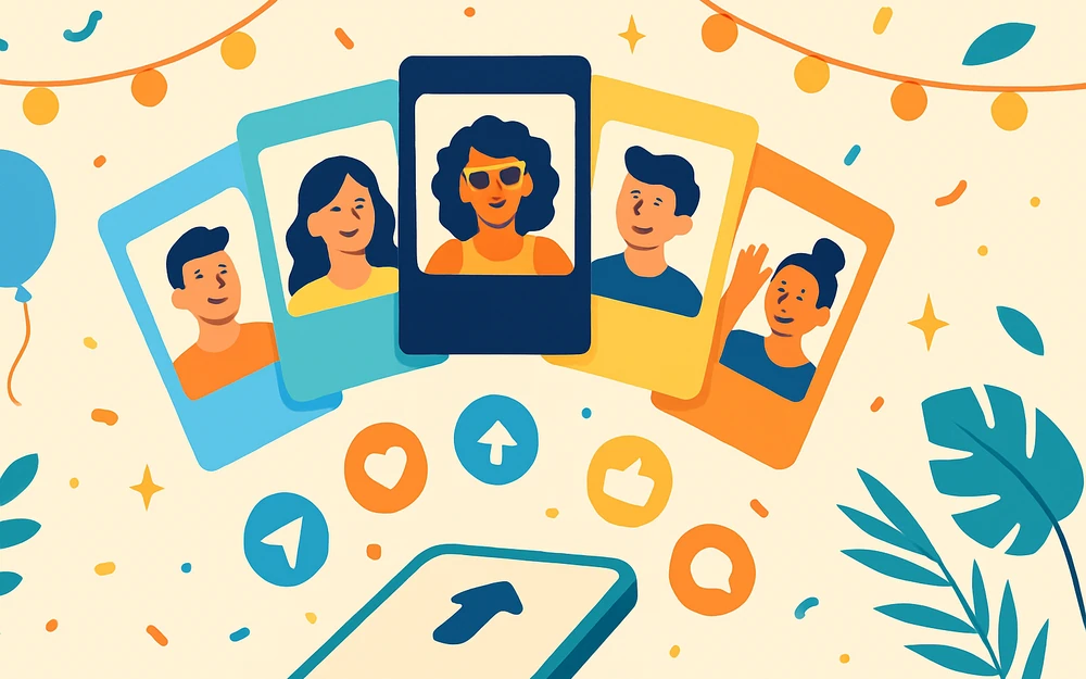 A fan of photo booth app screens shown as alternatives to PicPic Social