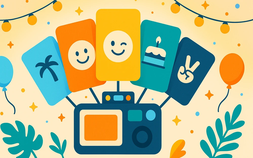 A fan of photo booth app screens shown as alternatives to Snappic