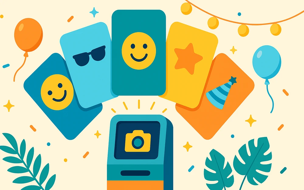A fan of photo booth app screens shown as alternatives to TapSnap
