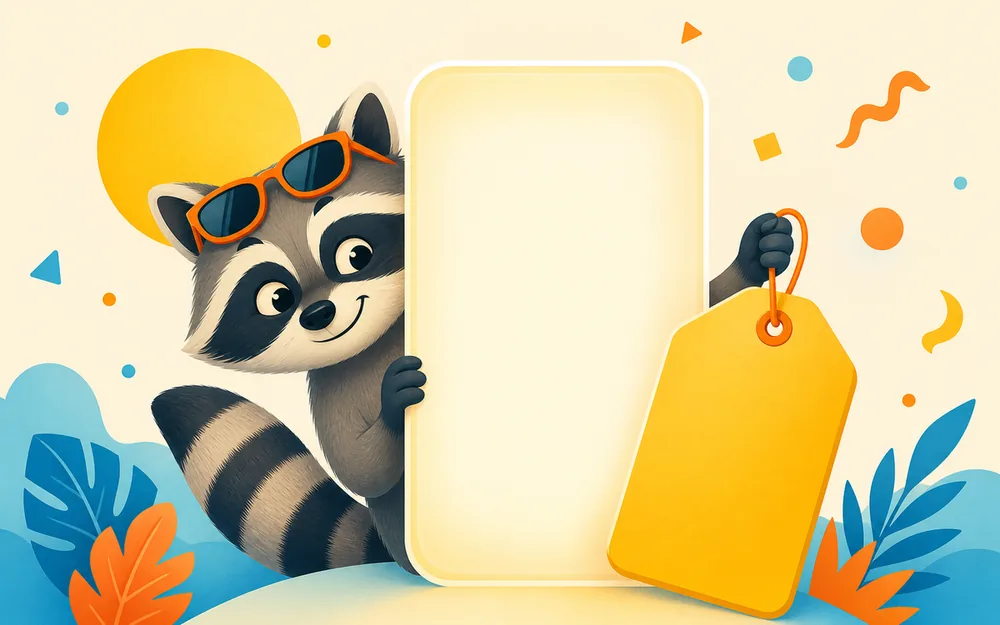 A price tag pulled out from behind an event app screen
